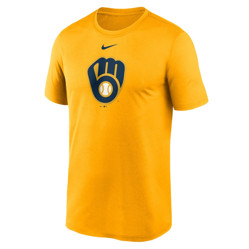 Gold Milwaukee Brewers Nike Legend Fuse Large Logo Dri-FIT T-Shirt