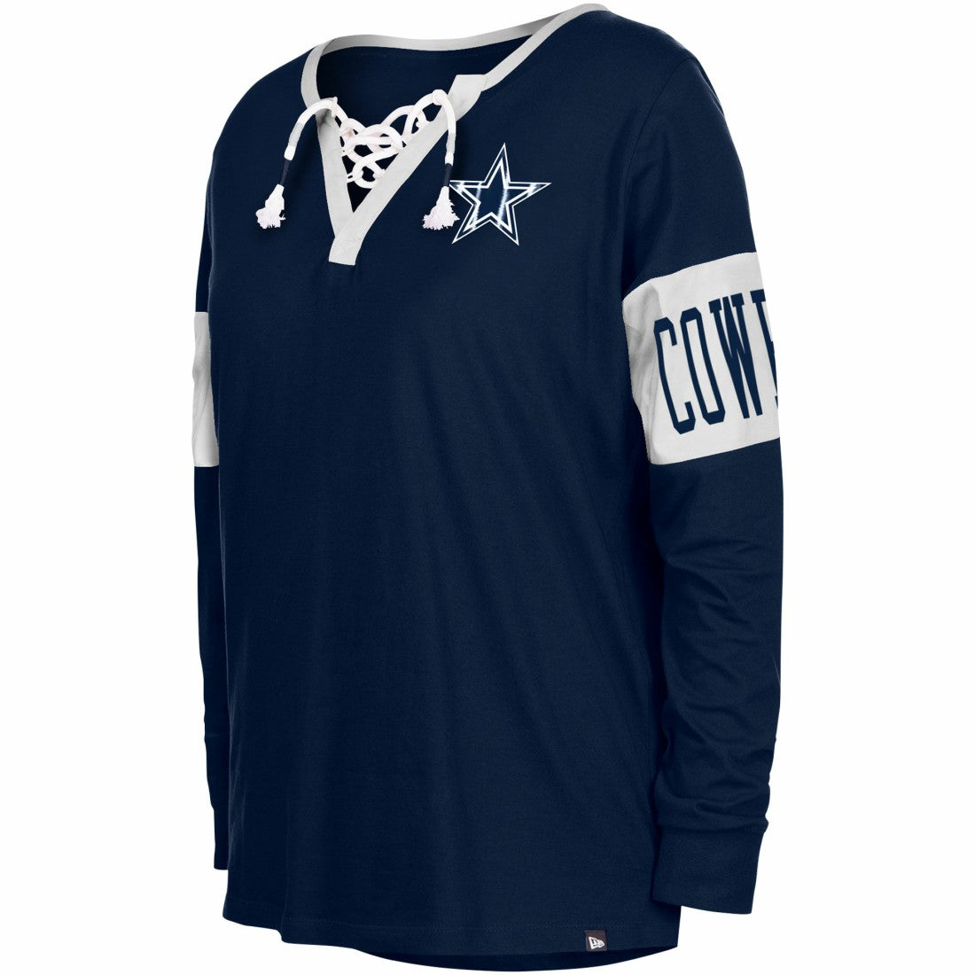 Women's Lace-Up Notch Neck Long Sleeve T-Shirt - Dallas Cowboys T-shirts