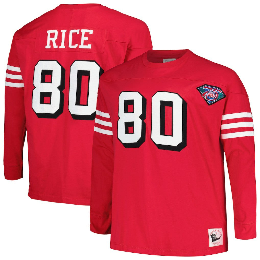Jerry Rice  Big & Tall Cut & Sew Player Name & Number Long Sleeve T-Shirt - San Francisco 49ers T-shirts