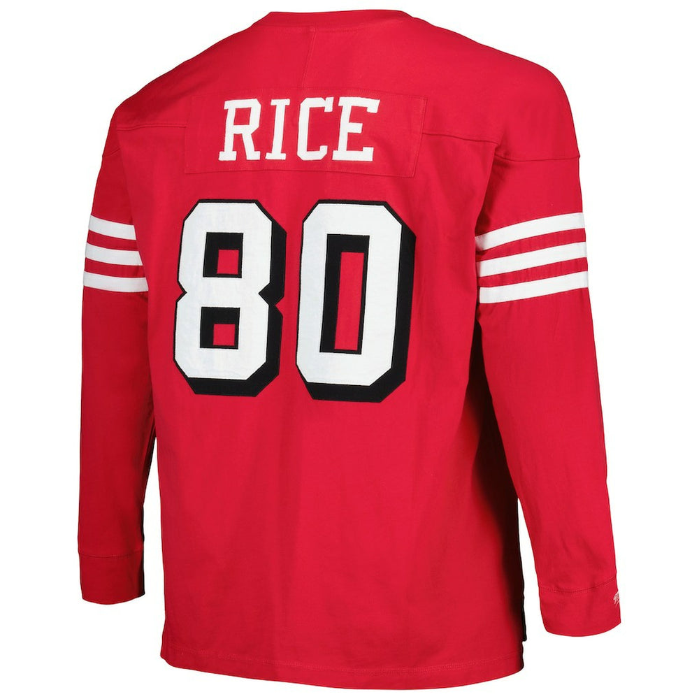 Jerry Rice  Big & Tall Cut & Sew Player Name & Number Long Sleeve T-Shirt - San Francisco 49ers T-shirts