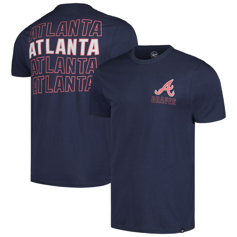 Navy Atlanta Braves '47 Hang Back Franklin T-Shirt
