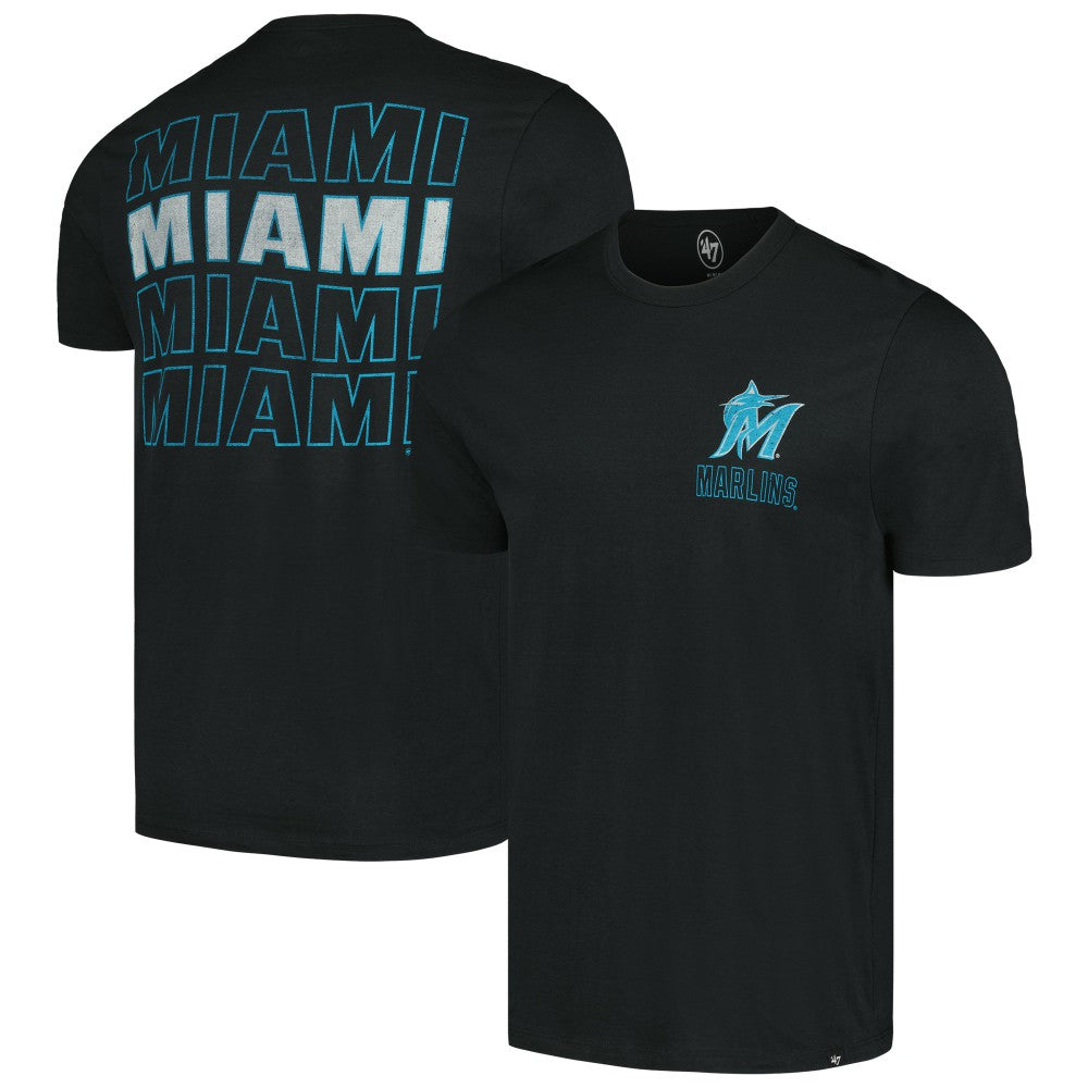 Black Miami Marlins '47 Hang Back Franklin T-Shirt