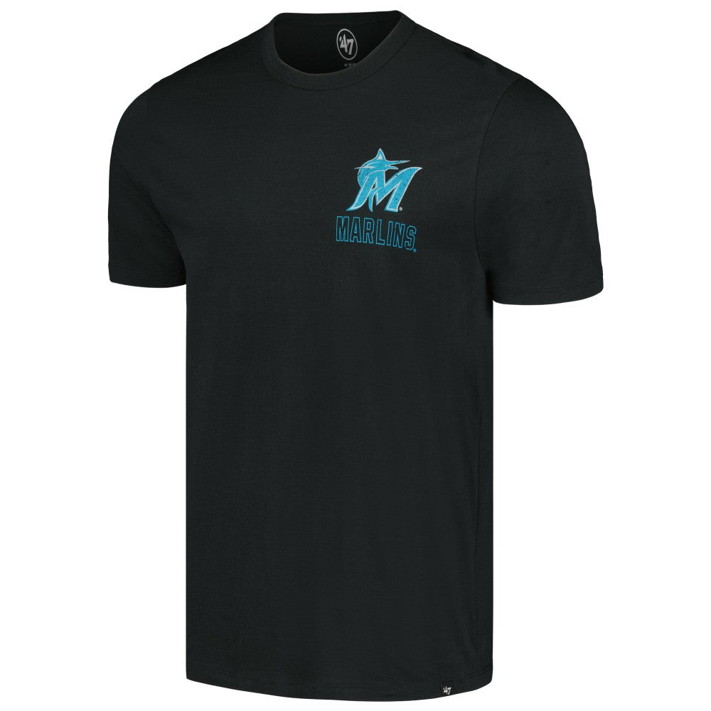 Black Miami Marlins '47 Hang Back Franklin T-Shirt