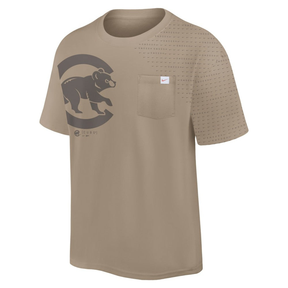 Khaki Chicago Cubs Nike Statement Max90 Pocket T-Shirt