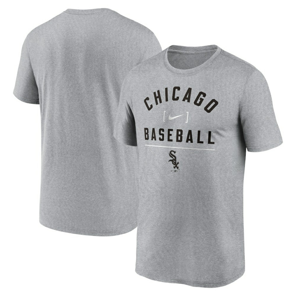 Heather Charcoal Chicago White Sox Nike Arch Baseball Stack Performance T-Shirt