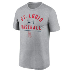 Heather Charcoal St. Louis Cardinals Nike Arch Baseball Stack Performance T-Shirt