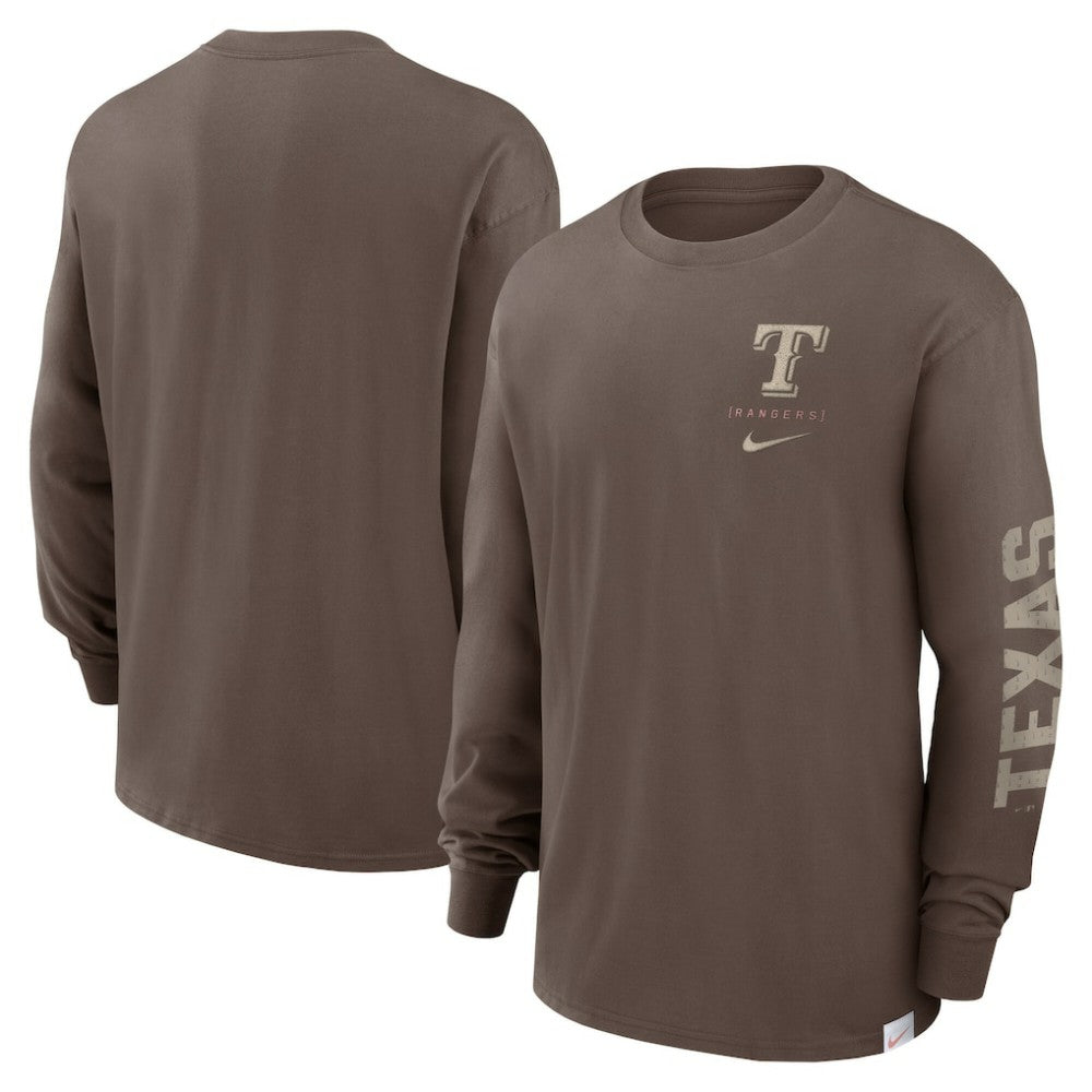 Light Brown Texas Rangers Nike Statement Max90 Long Sleeve T-Shirt