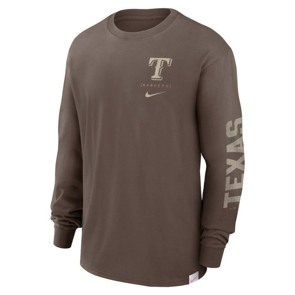 Light Brown Texas Rangers Nike Statement Max90 Long Sleeve T-Shirt
