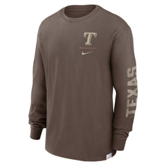 Light Brown Texas Rangers Nike Statement Max90 Long Sleeve T-Shirt