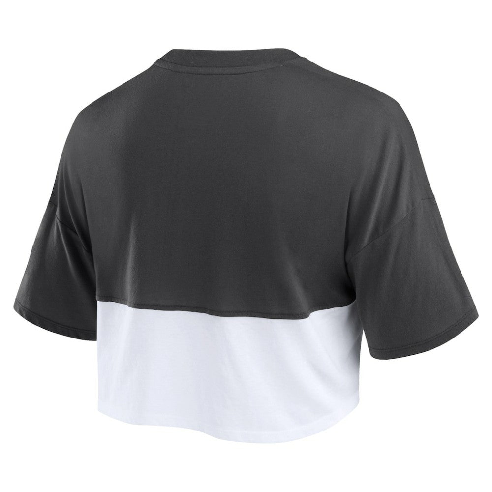 Heather Black/White San Francisco Giants Fanatics Women's Color Split Boxy Cropped T-Shirt