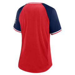Red St. Louis Cardinals Fanatics Women's Glitz & Glam League Diva Raglan V-Neck T-Shirt