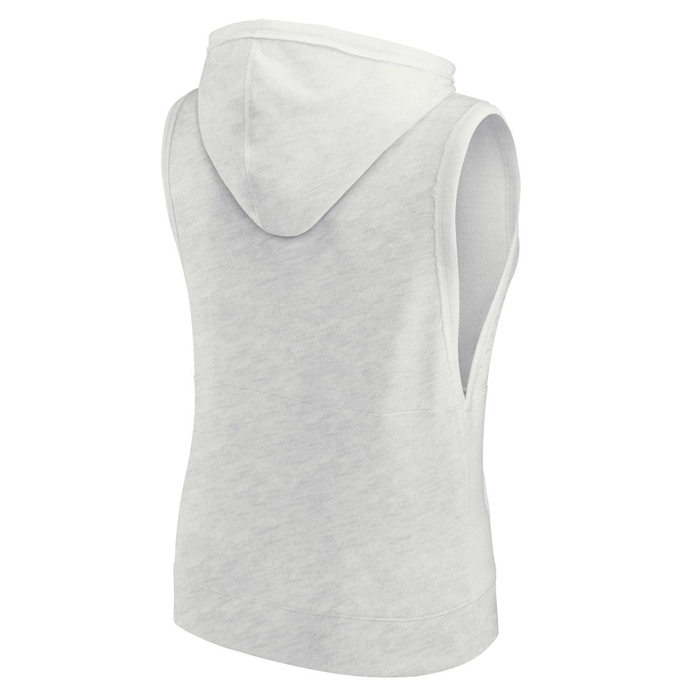 Ash Los Angeles Dodgers Fanatics Women's Lounge Script Sleeveless Pullover Hoodie