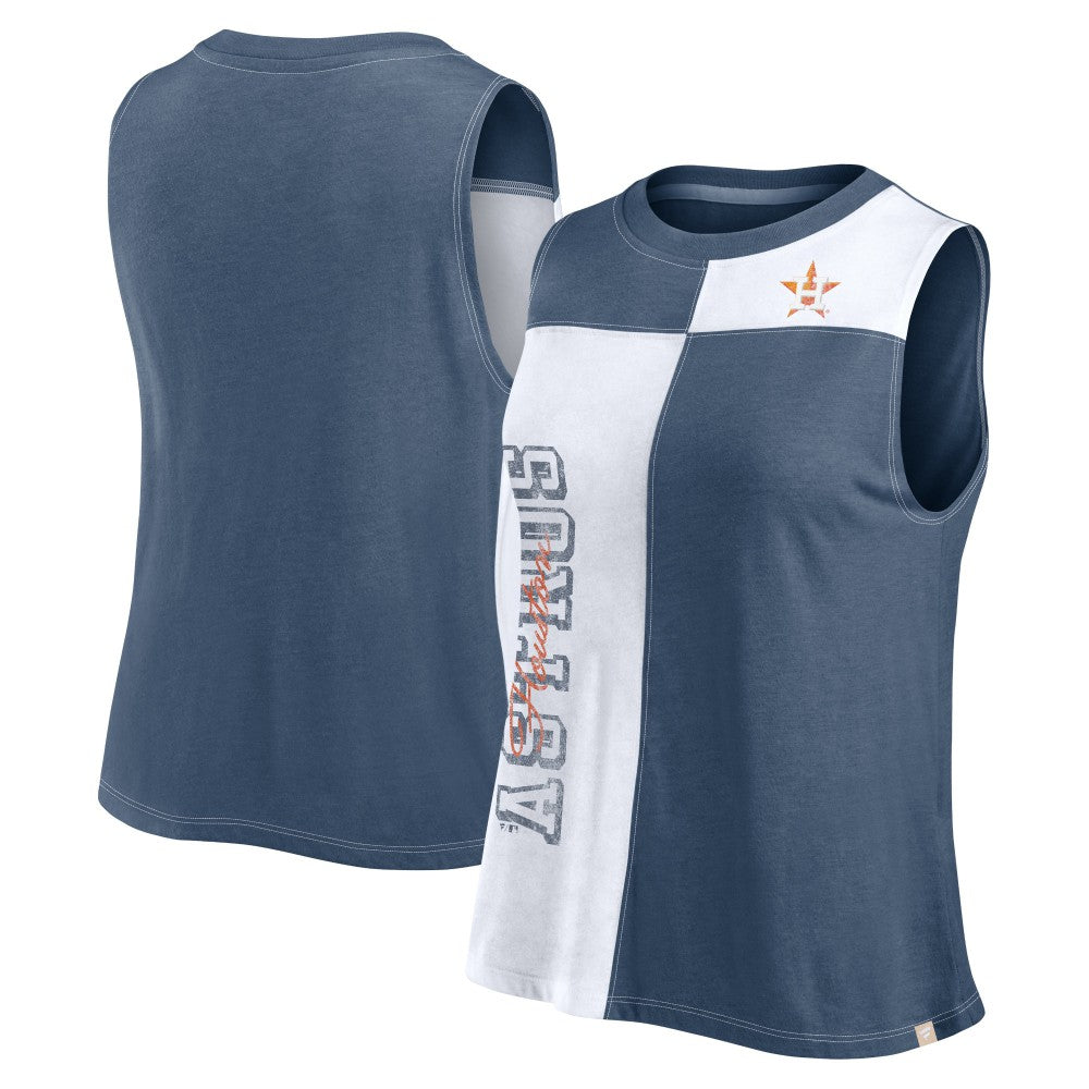 Navy/White Houston Astros Fanatics Women's Color-Block Tank Top
