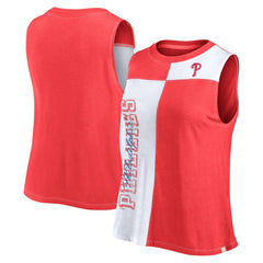 Red/White Philadelphia Phillies Fanatics Women's Color-Block Tank Top