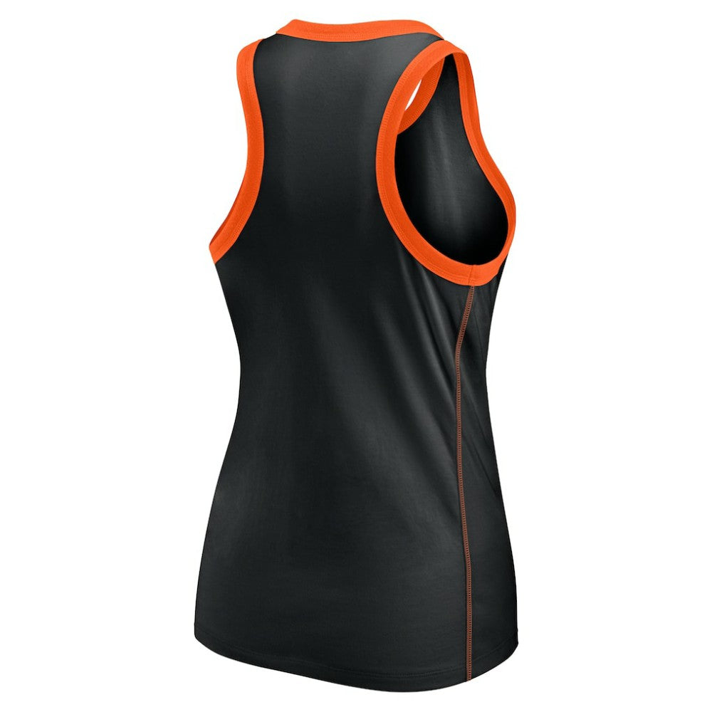 Black San Francisco Giants Fanatics Women's Tailsweep Fashion Racerback Rhinestone Tank Top