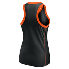 Black San Francisco Giants Fanatics Women's Tailsweep Fashion Racerback Rhinestone Tank Top
