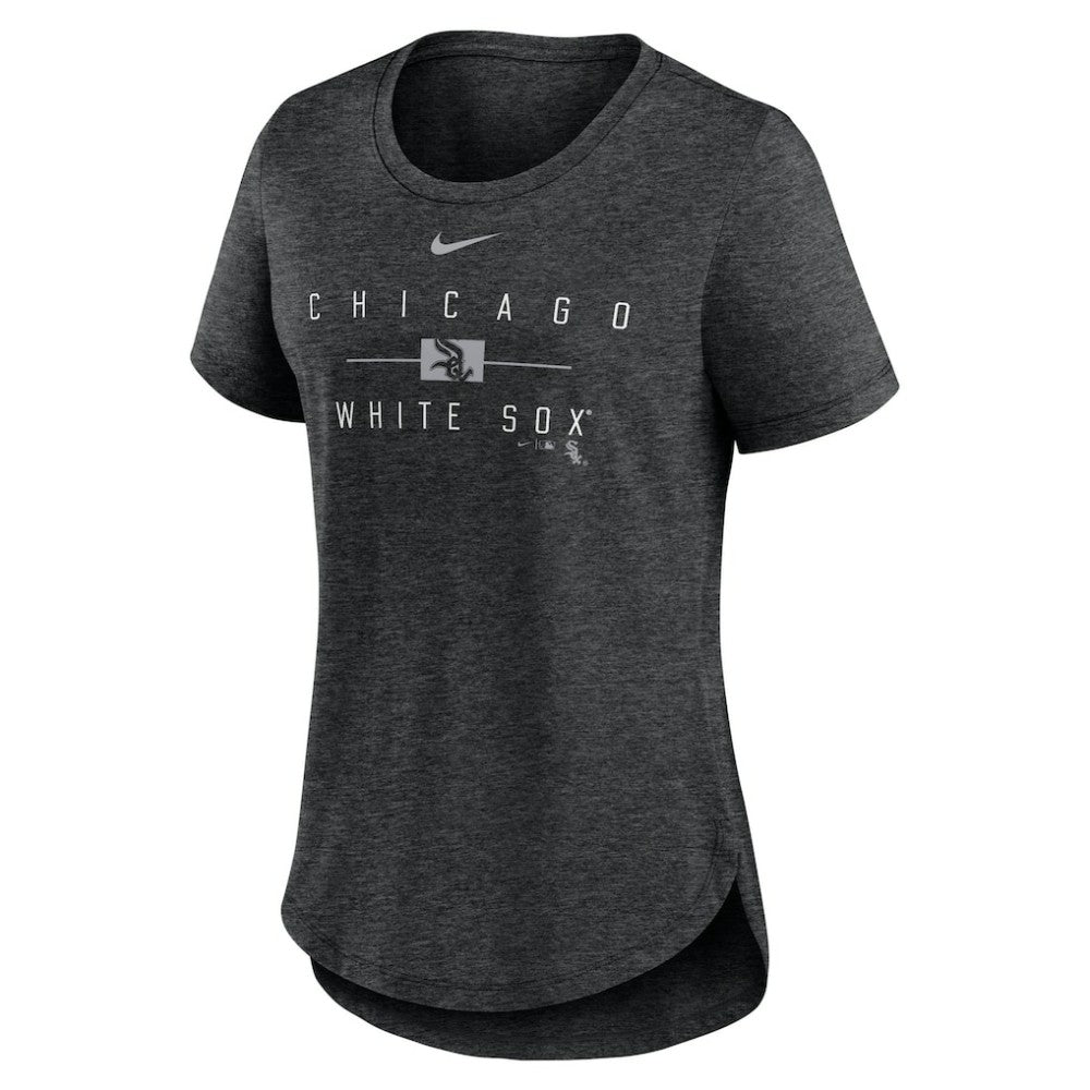 Heather Black Chicago White Sox Nike Women's Knockout Team Stack Tri-Blend T-Shirt