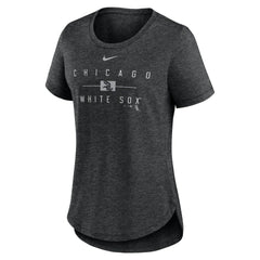 Heather Black Chicago White Sox Nike Women's Knockout Team Stack Tri-Blend T-Shirt