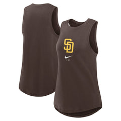 Brown San Diego Padres Nike Women's Legacy Icon High Neck Dri-FIT Tank Top