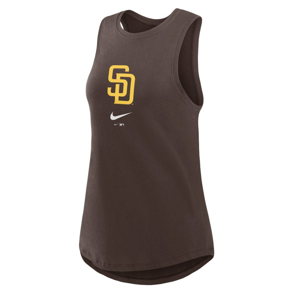 Brown San Diego Padres Nike Women's Legacy Icon High Neck Dri-FIT Tank Top
