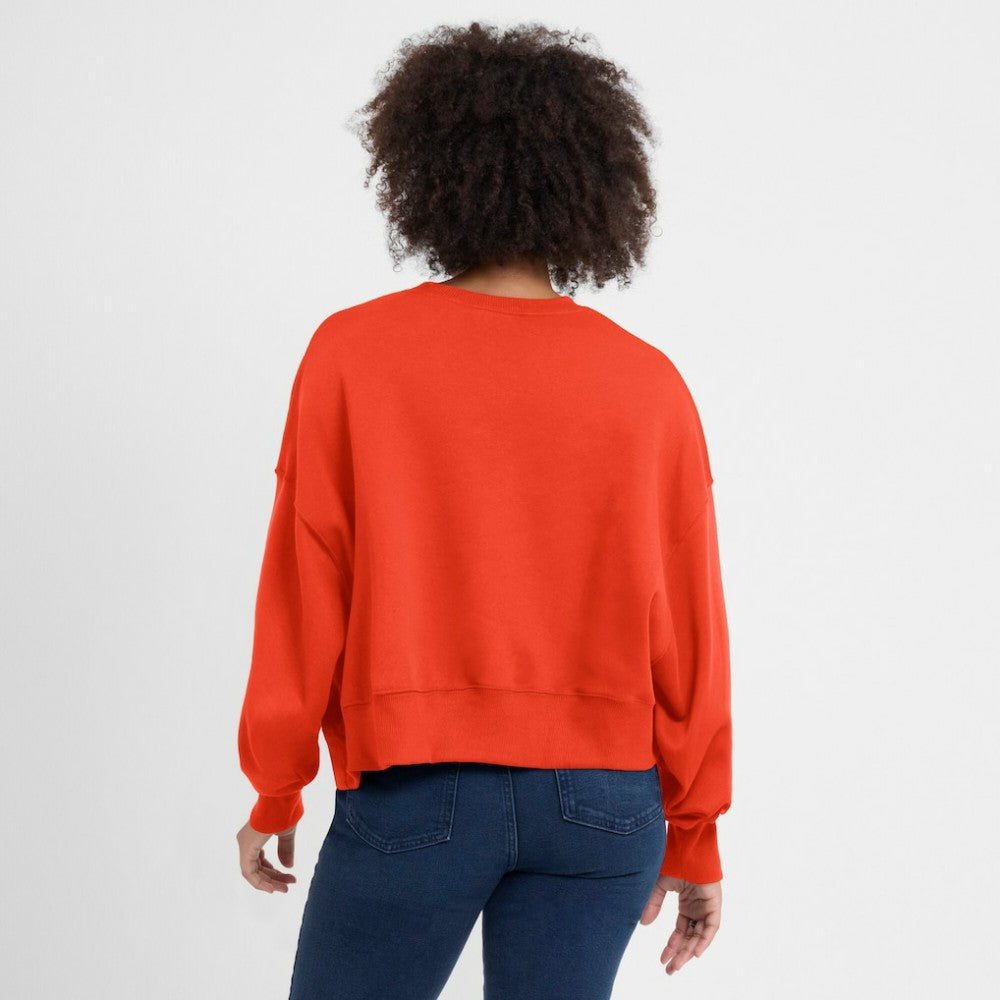 Orange Houston Astros Nike Women's Oversized Cropped Pullover Sweatshirt
