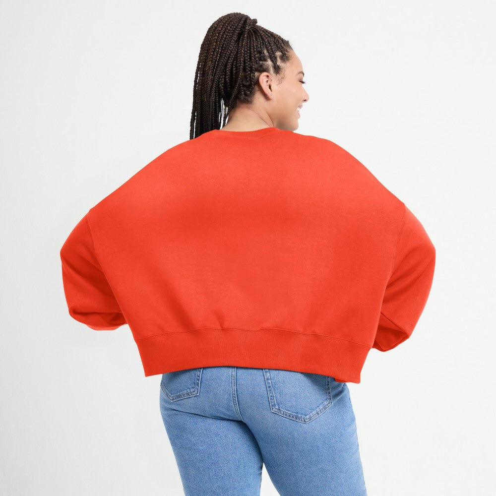 Orange Houston Astros Nike Women's Oversized Cropped Pullover Sweatshirt