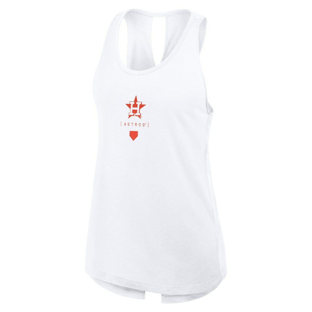 White Houston Astros Nike Women's Open-Back Crisscross Dri-FIT Tank Top