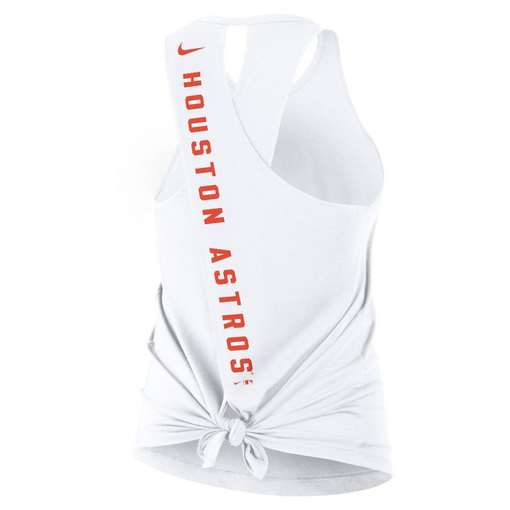 White Houston Astros Nike Women's Open-Back Crisscross Dri-FIT Tank Top