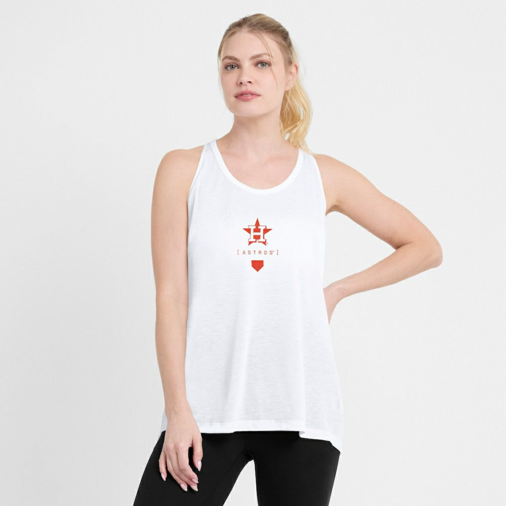 White Houston Astros Nike Women's Open-Back Crisscross Dri-FIT Tank Top
