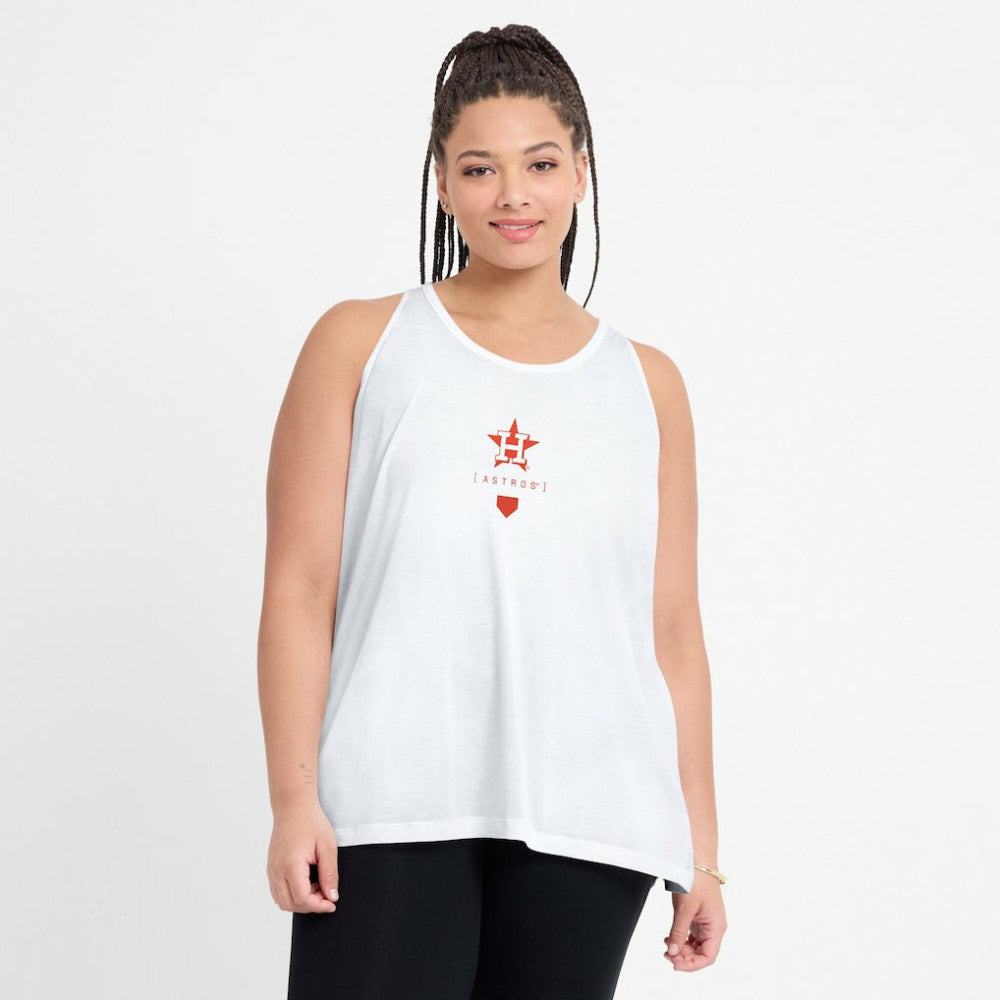 White Houston Astros Nike Women's Open-Back Crisscross Dri-FIT Tank Top