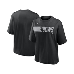 Black Chicago White Sox Nike Women's Knockout Boxy T-Shirt