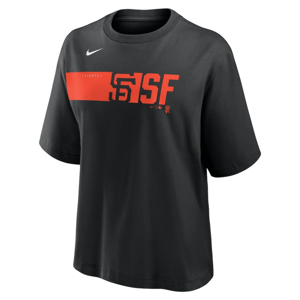 Black San Francisco Giants Nike Women's Knockout Boxy T-Shirt