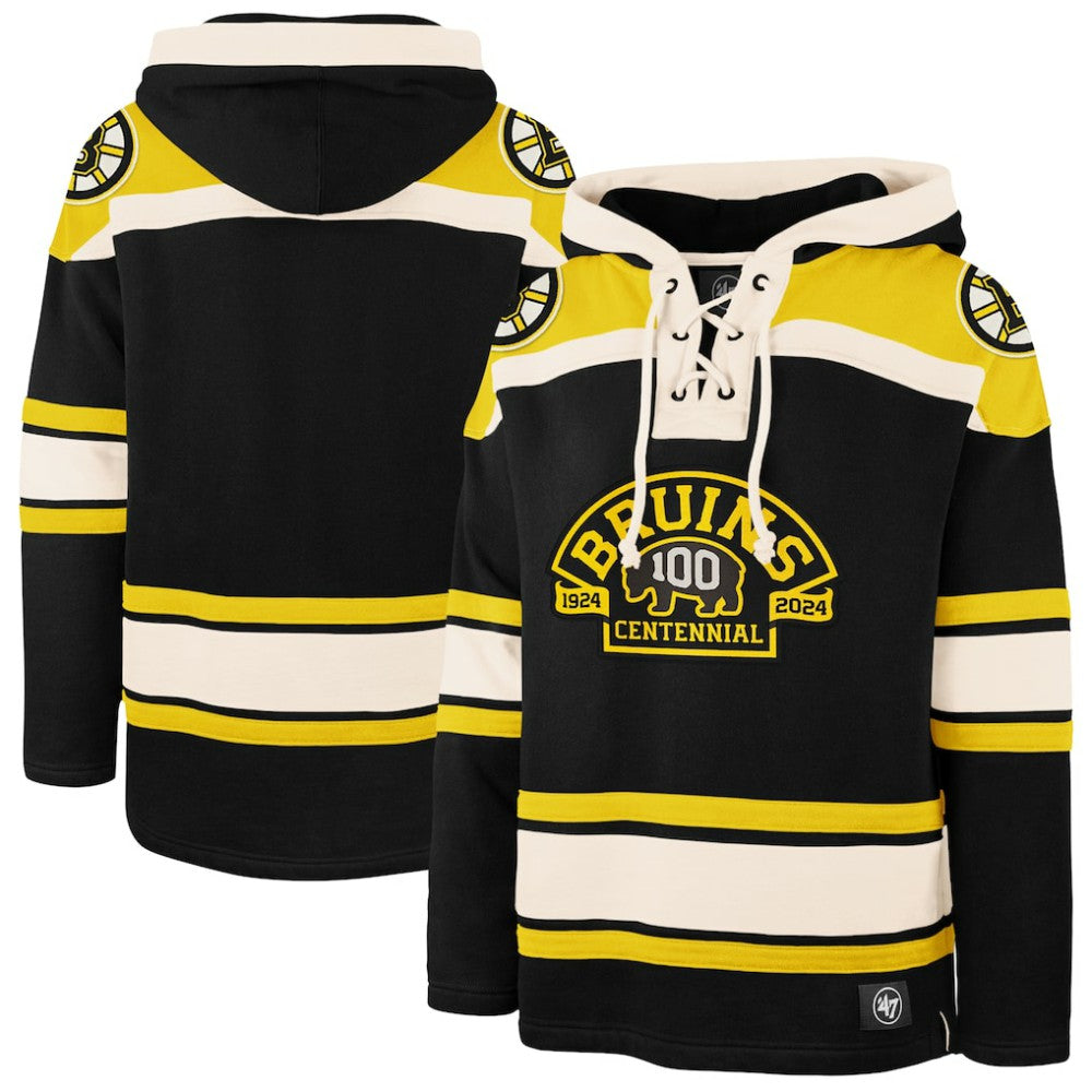 NHL Boston Bruins '47 100th Anniversary Superior Lacer Pullover Hoodie