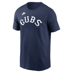 Navy Chicago Cubs Nike Cooperstown Collection Wordmark T-Shirt
