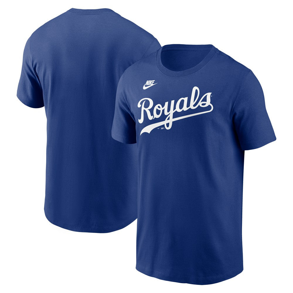 Royal Kansas City Royals Nike Cooperstown Collection Wordmark T-Shirt