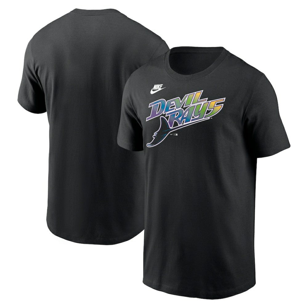 Black Tampa Bay Rays Nike Cooperstown Collection Wordmark T-Shirt