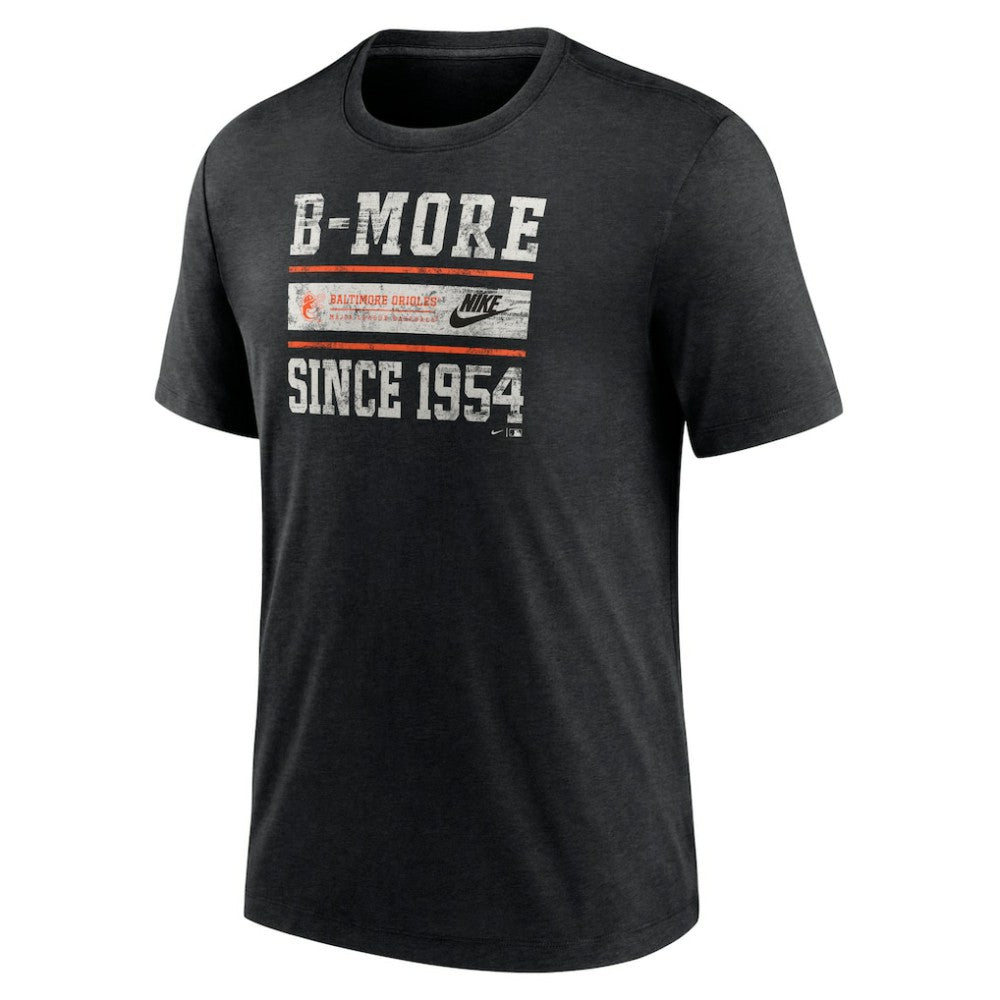 Heather Black Baltimore Orioles Nike Cooperstown Collection Local Stack Tri-Blend T-Shirt