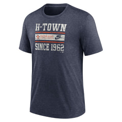Heather Navy Houston Astros Nike Cooperstown Collection Local Stack Tri-Blend T-Shirt