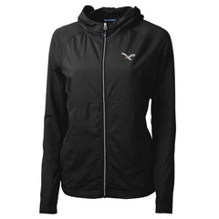 Cutter & Buck Women's Gridiron Classics Logo Adapt Eco Knit Hybrid Recycled Full-Zip Hoodie - Philadelphia Eagles Hoodies