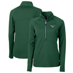 Cutter & Buck Women's Gridiron Classics Logo Adapt Eco Knit Stretch Recycled Half-Zip Pullover Top - Philadelphia Eagles Pullover