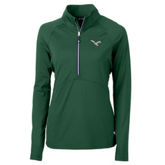 Cutter & Buck Women's Gridiron Classics Logo Adapt Eco Knit Stretch Recycled Half-Zip Pullover Top - Philadelphia Eagles Pullover