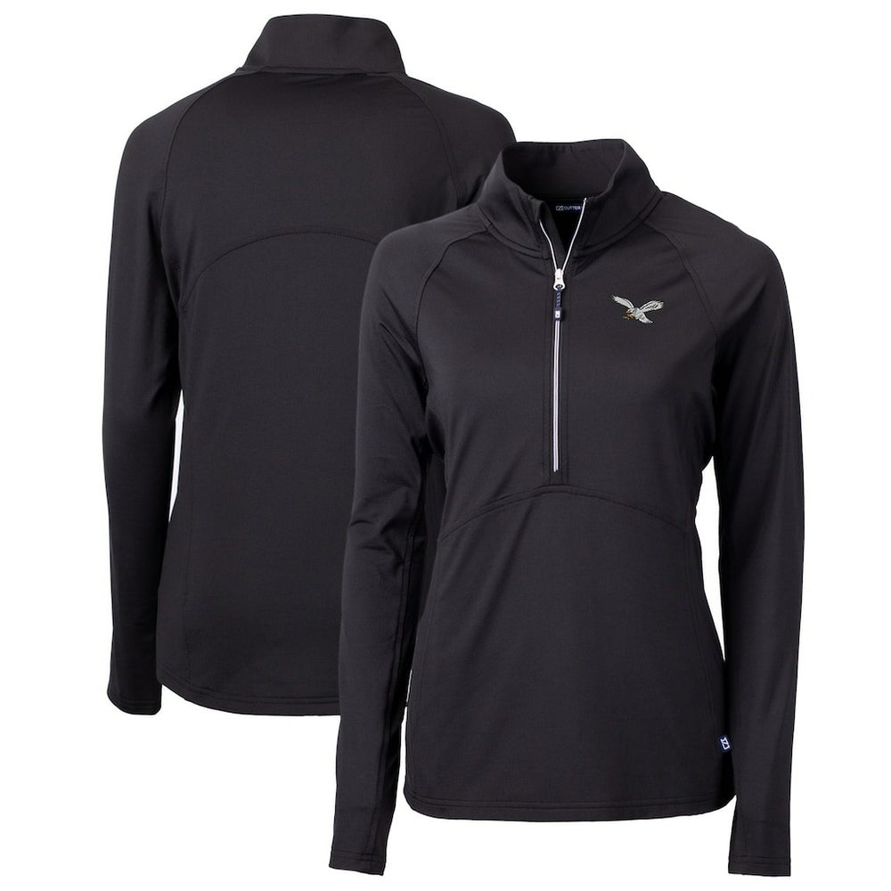 Cutter & Buck Women's Gridiron Classics Logo Adapt Eco Knit Stretch Recycled Half-Zip Pullover Top - Philadelphia Eagles Pullover