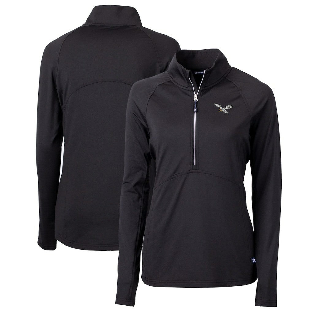Cutter & Buck Women's Gridiron Classics Logo Adapt Eco Knit Stretch Recycled Half-Zip Pullover Top - Philadelphia Eagles Pullover