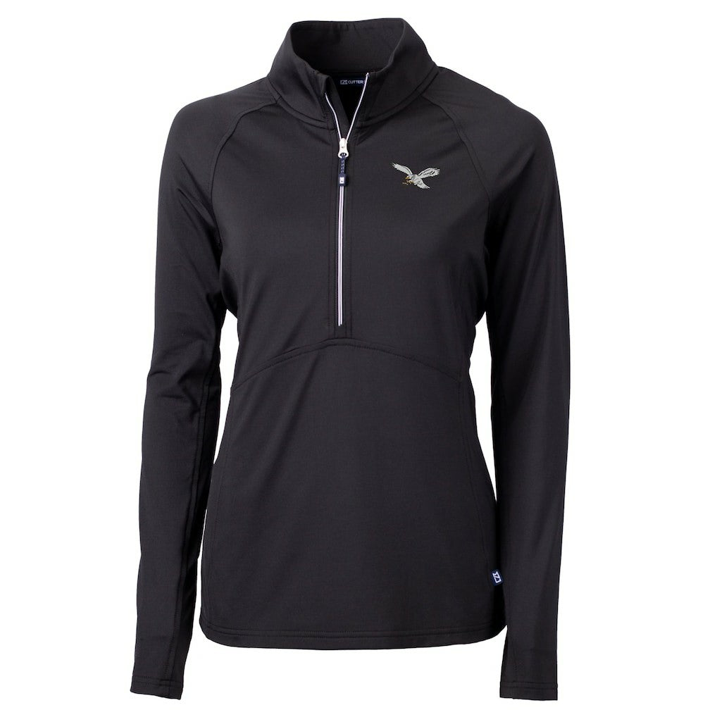 Cutter & Buck Women's Gridiron Classics Logo Adapt Eco Knit Stretch Recycled Half-Zip Pullover Top - Philadelphia Eagles Pullover