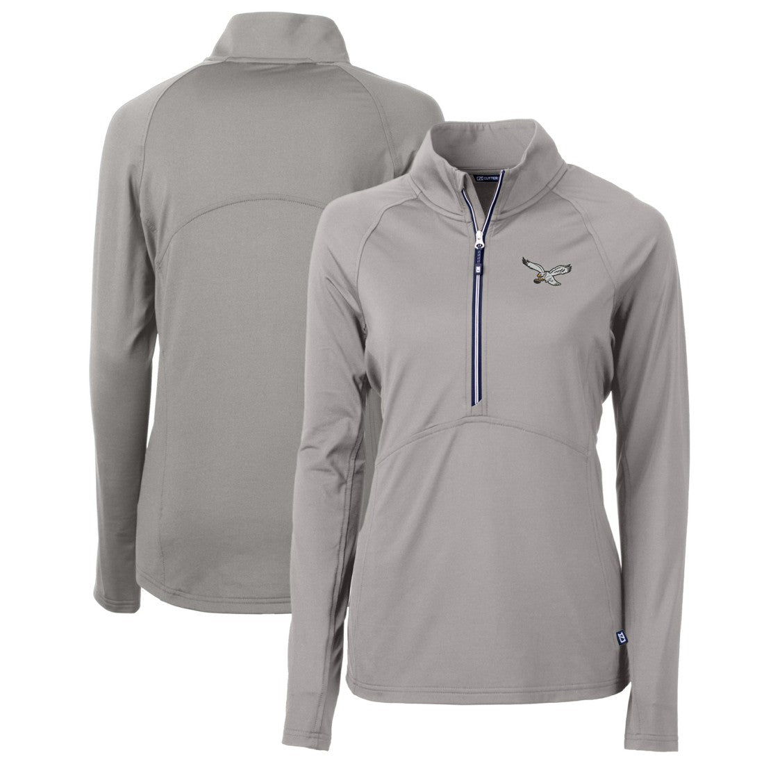 Cutter & Buck Women's Gridiron Classics Logo Adapt Eco Knit Stretch Recycled Half-Zip Pullover Top - Philadelphia Eagles Pullover