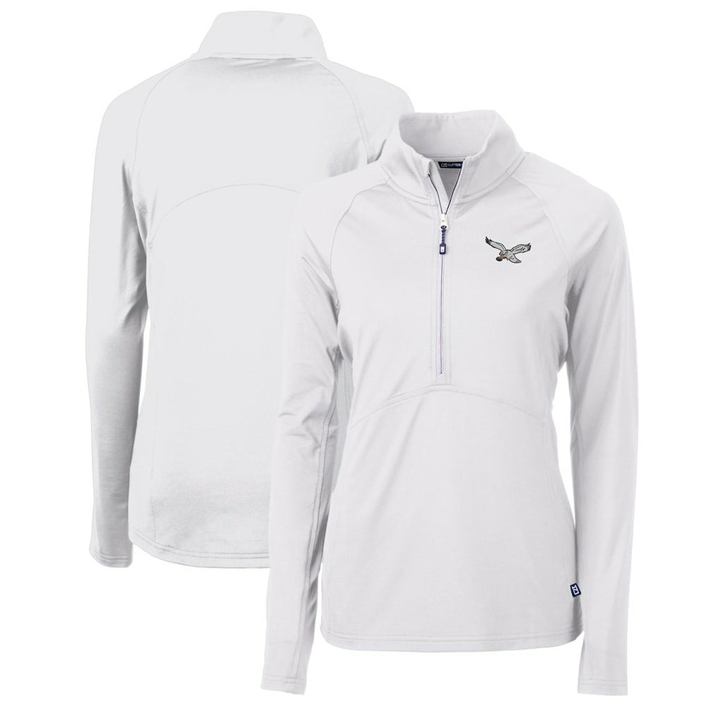 Cutter & Buck Women's Gridiron Classics Logo Adapt Eco Knit Stretch Recycled Half-Zip Pullover Top - Philadelphia Eagles Pullover