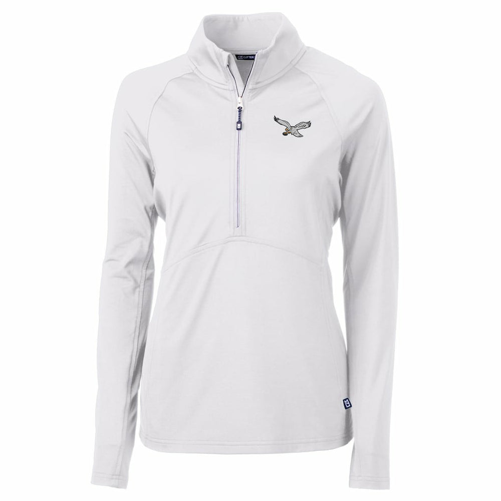 Cutter & Buck Women's Gridiron Classics Logo Adapt Eco Knit Stretch Recycled Half-Zip Pullover Top - Philadelphia Eagles Pullover