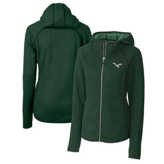 Cutter & Buck Women's Gridiron Classics Logo Mainsail Sweater-Knit Full-Zip Hoodie - Philadelphia Eagles Hoodies