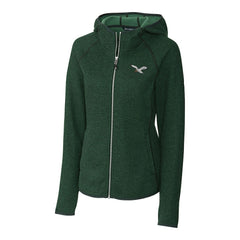 Cutter & Buck Women's Gridiron Classics Logo Mainsail Sweater-Knit Full-Zip Hoodie - Philadelphia Eagles Hoodies