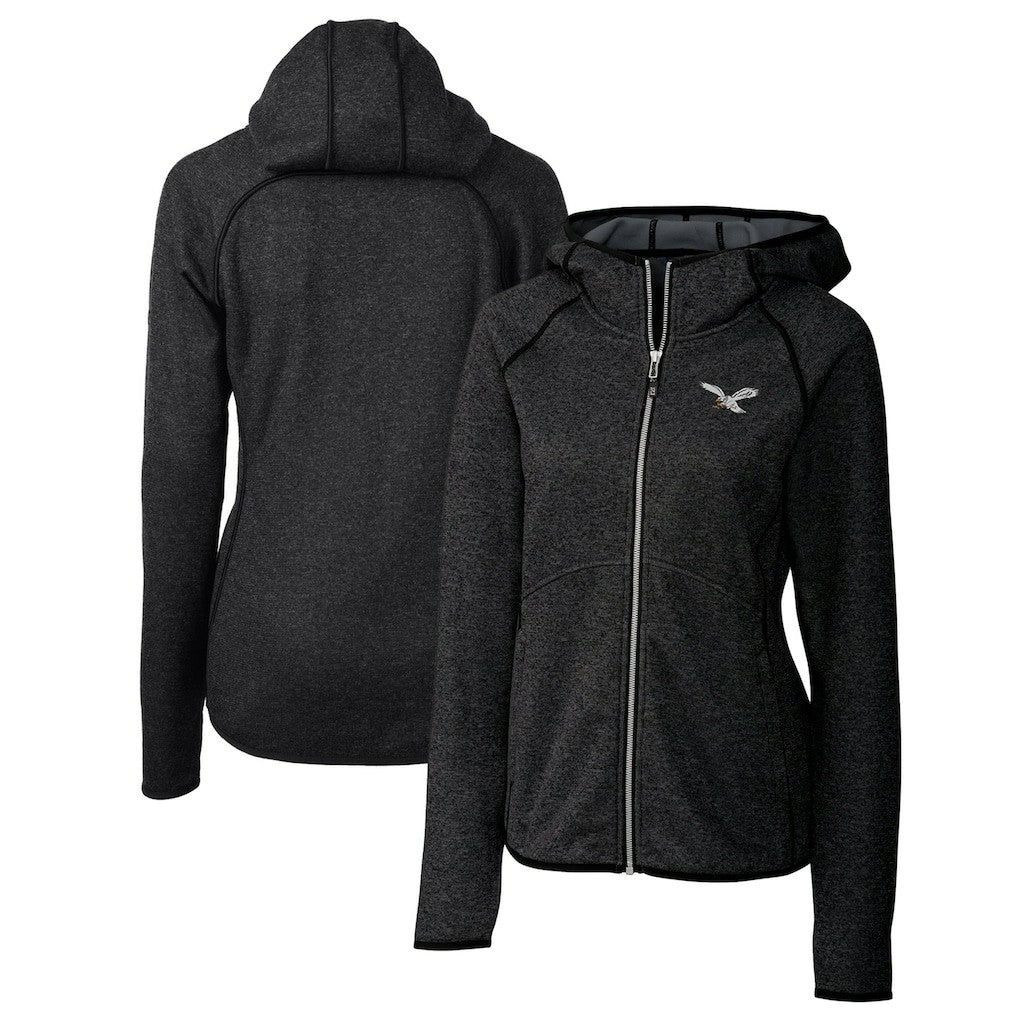 Cutter & Buck Women's Gridiron Classics Logo Mainsail Sweater-Knit Full-Zip Hoodie - Philadelphia Eagles Hoodies